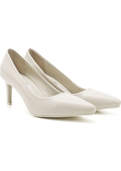 Kadın Bej Platinum Sivri Burun İnce Topuklu Hakiki Deri Stiletto fiyatları