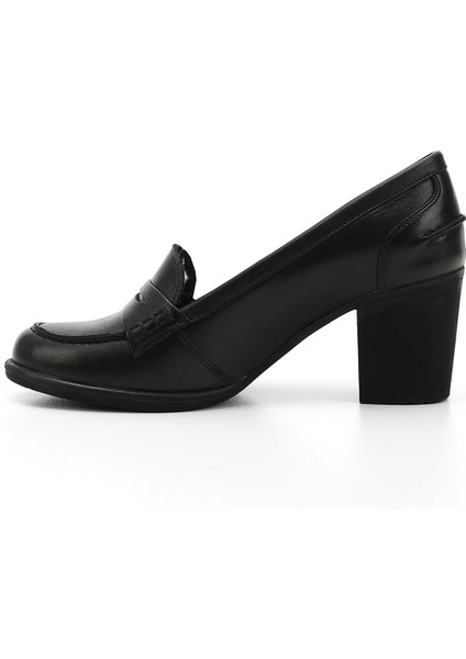 Gön Hakiki Deri Yuvarlak Burun Kalın Topuklu Kauçuk Taban Loafer Kadın Ayakkabı 24072 fırsatları
