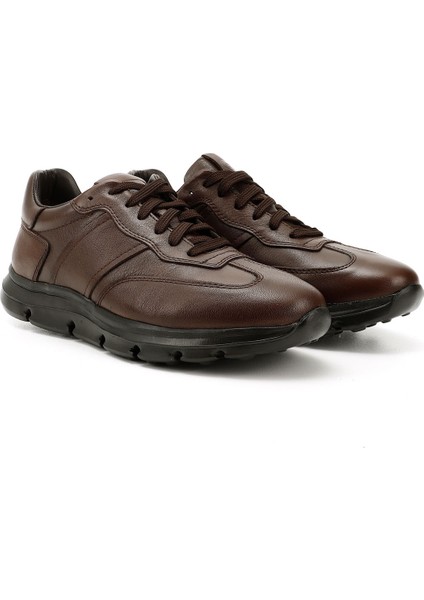 Erkek Kahve Bağcıklı Hakiki Deri Sneaker fiyatları