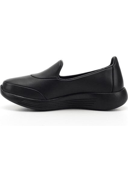 Kadın Siyah Dolgu Taban Hakiki Deri Comfort Ayakkabı modelleri