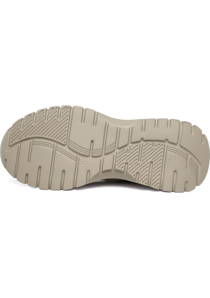 Kadın Bej Dolgu Taban Lastik Bağcıklı Hakiki Deri Sneaker indirimleri