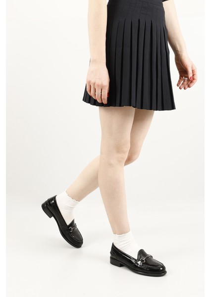 Kadın Siyah Rugan Tokalı Hakiki Deri Loafer Ayakkabı fiyatları