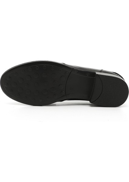 Kadın Siyah Rugan Tokalı Hakiki Deri Loafer Ayakkabı indirimleri