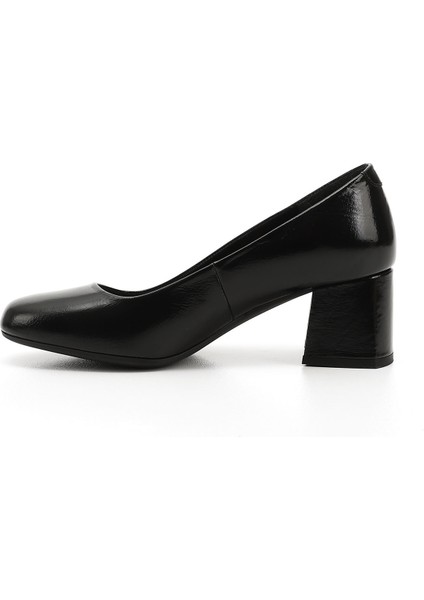 Gön Hakiki Deri Küt Burun Orta Kalın Topuklu Kadın Ayakkabı 24225 fırsatları