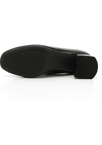 Gön Hakiki Deri Küt Burun Orta Kalın Topuklu Kadın Ayakkabı 24225 indirimleri