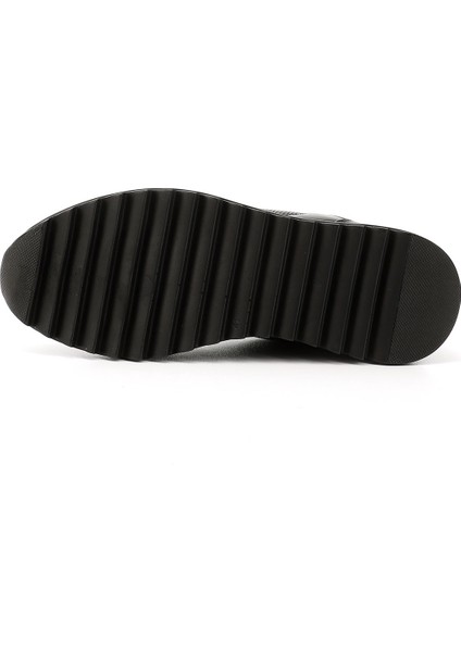 Erkek Siyah Hakiki Deri Bağcıklı Sneaker fırsatları