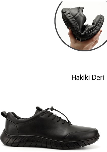 Gön Hakiki Deri Yuvarlak Burun Günlük Bağcıklı Erkek Sneaker 42605