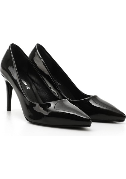 Kadın Siyah Rugan Platinum Sivri Burun İnce Topuklu Hakiki Deri Stiletto fiyatları