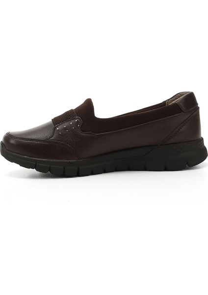 Kadın Kahve Dolgu Taban Hakiki Deri Comfort Ayakkabı fırsatları