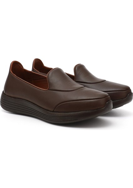 Kadın Kahve Antik Dolgu Taban Hakiki Deri Comfort Ayakkabı fiyatları