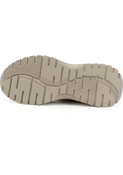 Kadın Bej Dolgu Taban Lastik Bağcıklı Hakiki Deri Sneaker fırsatları