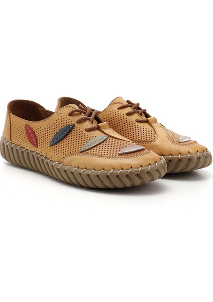 Gön Hakiki Deri Yuvarlak Burun Düz Taban Kadın Senaker 45671 fiyatları
