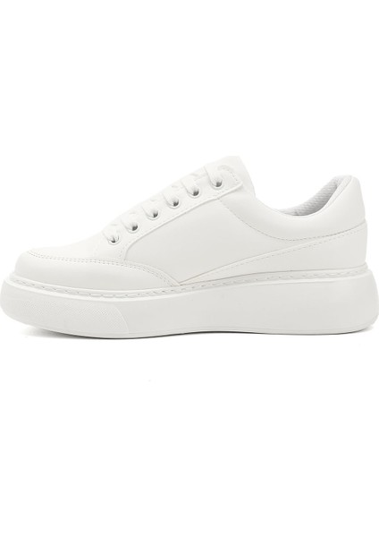 Kadın Beyaz Bağcıklı Dolgu Taban Comfort Sneaker fırsatları