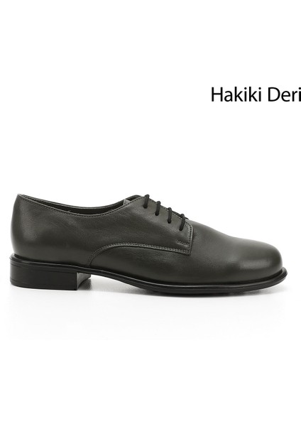 Kadın Bağcıklı Hakiki Deri Oxford Ayakkabı