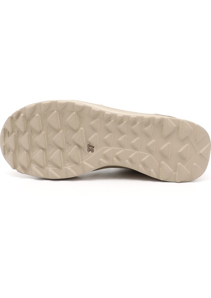 Kadın Bej Süet Lastik Bağcıklı Comfort Dolgu Taban Hakiki Deri Sneaker fırsatları