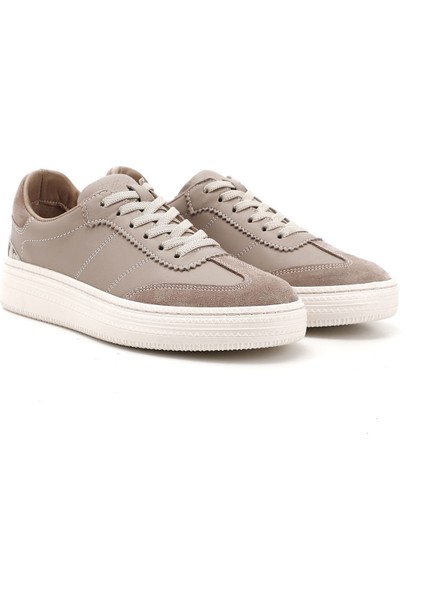 Kadın Vizon Lastik Bağcıklı Dolgu Taban Hakiki Deri Sneaker fiyatları