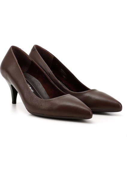 Kadın Kahverengi Sivri Burun Orta İnce Topuklu Stiletto fiyatları