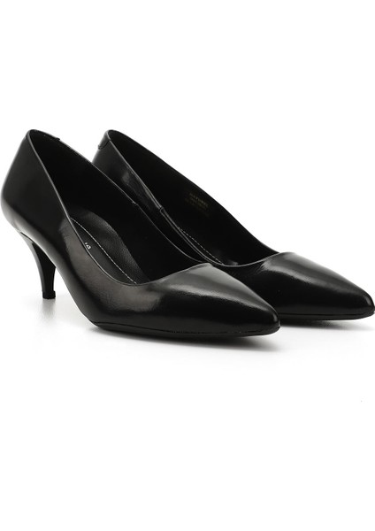 Kadın Siyah - Rugan Sivri Burun Orta İnce Topuklu Stiletto modelleri