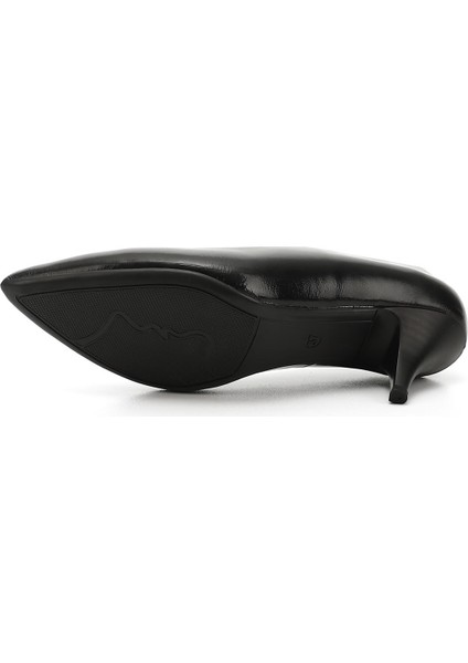 Kadın Siyah - Rugan Sivri Burun Orta İnce Topuklu Stiletto indirimleri