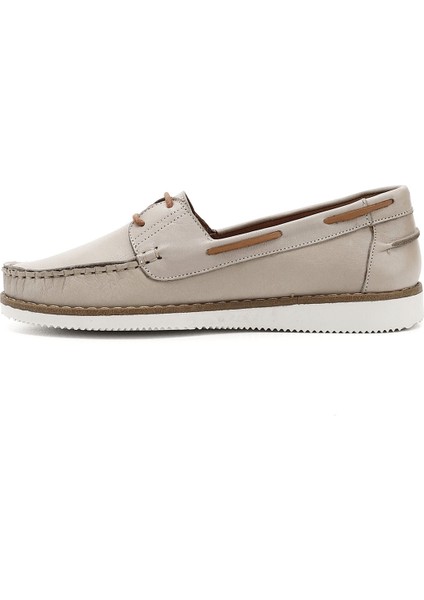 Kadın Bej Bağcıklı Hakiki Deri Comfort Ayakkabı fırsatları