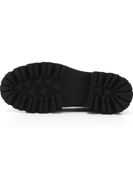 Kadın Siyah Kalın Topuklu Hakiki Deri Loafer Ayakkabı fırsatları