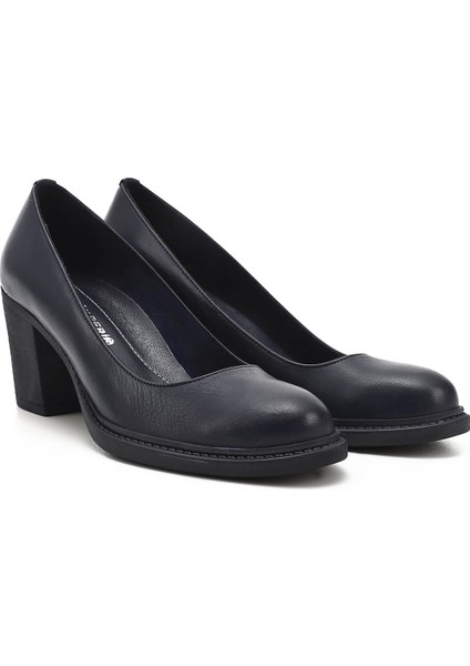 Kadın Antik Lacivert Orta Kalın Topuklu Hakiki Deri Ayakkabı fiyatları