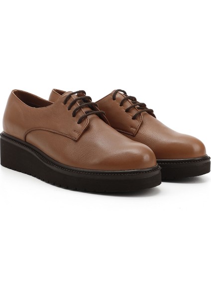 Kadın Taba Antik Bağcıklı Dolgu Taban Hakiki Deri Ayakkabı modelleri