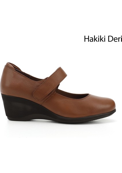 Kadın Taba Antik Dolgu Taban Hakiki Deri Mary Jane Ayakkabı