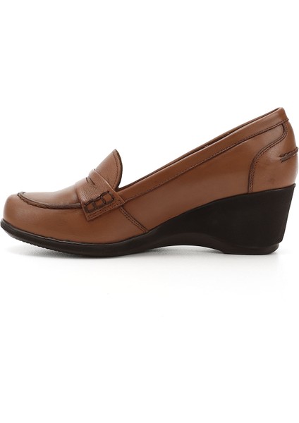 Kadın Dolgu Taban Hakiki Deri Loafer Ayakkabı fırsatları