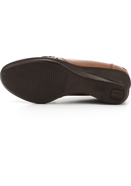 Kadın Dolgu Taban Hakiki Deri Loafer Ayakkabı indirimleri