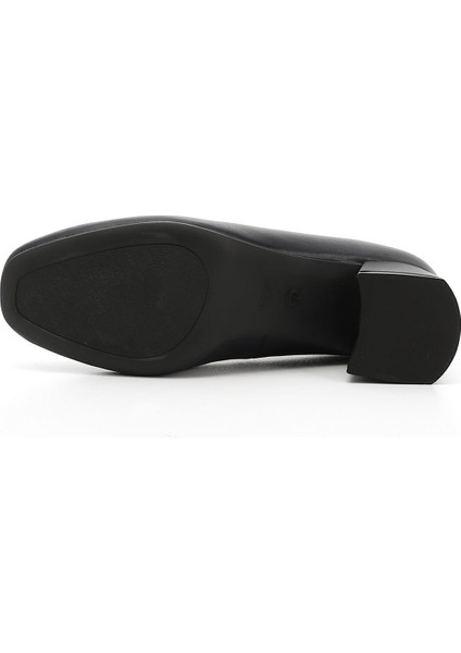 Kadın Antik Lacivert Küt Burun Orta Kalın Topuklu Hakiki Deri Ayakkabı indirimleri