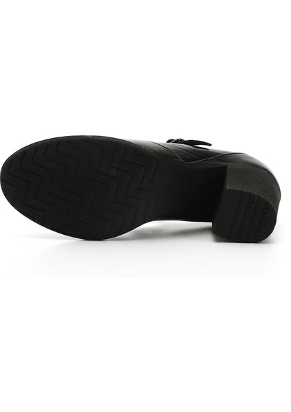Kadın Siyah - Rugan Kalın Topuklu Mary Jane Hakiki Deri Ayakkabı fırsatları