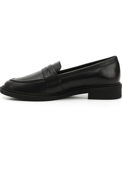Kadın Siyah Hakiki Deri Loafer Ayakkabı fırsatları