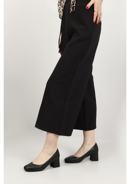 Kadın Siyah Küt Burun Orta Kalın Topuklu Hakiki Deri Ayakkabı fiyatları