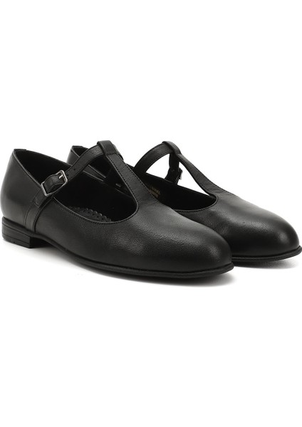 Kadın Siyah Mary Jane Hakiki Deri Babet modelleri