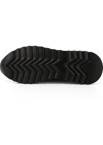 Kadın Siyah Bağcıklı Dolgu Taban Hakiki Deri Sneaker indirimleri