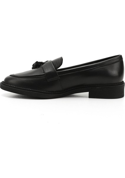 Kadın Siyah Hakiki Deri Püsküllü Loafer Ayakkabı fırsatları