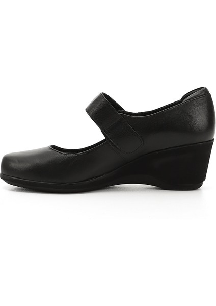 Kadın Siyah Dolgu Taban Hakiki Deri Mary Jane Ayakkabı fırsatları