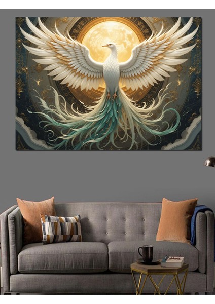 Renkli Anka Kuşu Dekoratif Kanvas ve Ahşap Tablo, Şık ve Canlı Duvar Süsü fiyatları