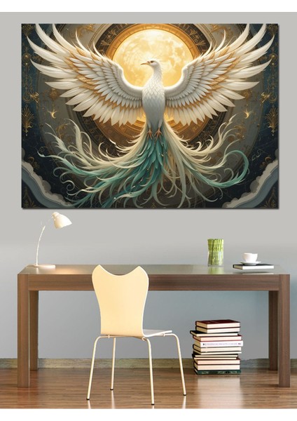 Renkli Anka Kuşu Dekoratif Kanvas ve Ahşap Tablo, Şık ve Canlı Duvar Süsü modelleri