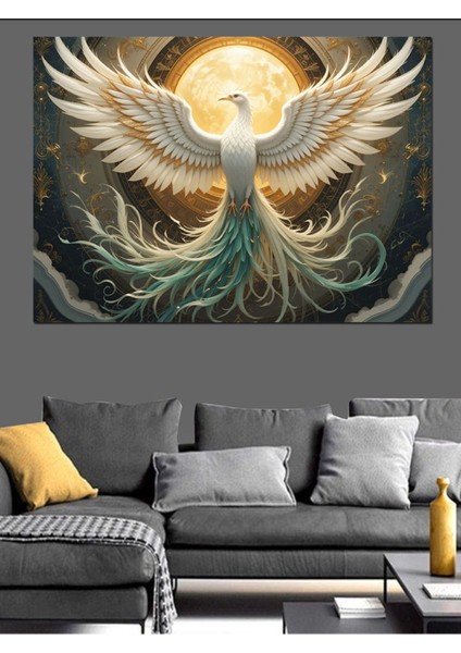 Renkli Anka Kuşu Dekoratif Kanvas ve Ahşap Tablo, Şık ve Canlı Duvar Süsü fırsatları