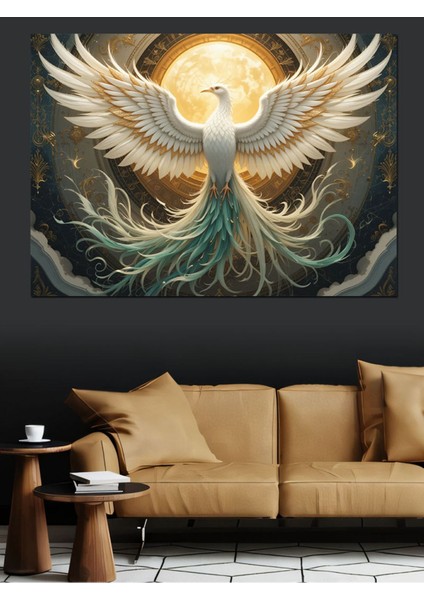 Renkli Anka Kuşu Dekoratif Kanvas ve Ahşap Tablo, Şık ve Canlı Duvar Süsü indirimleri