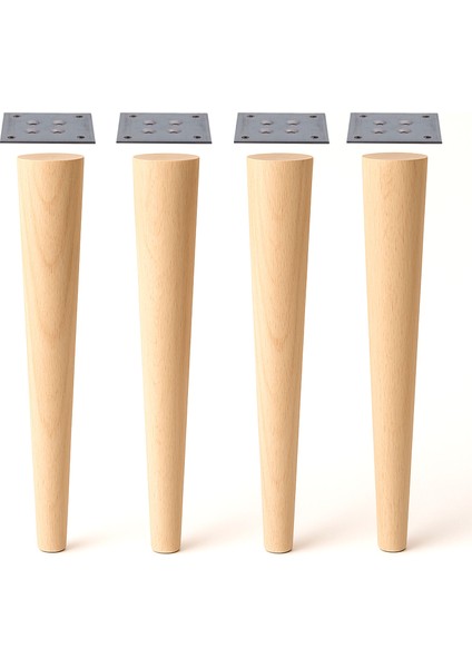 Bohem 75 CM Ahşap Masa Sehpa Ayağı 4 Adet Ham Doğal Ahşap Boyasız Bağlantı Aparatlı Mobilya Kanepe Ayakları