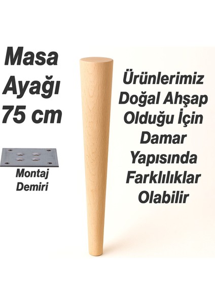 Bohem 75 CM Ahşap Masa Sehpa Ayağı 4 Adet Ham Doğal Ahşap Boyasız Bağlantı Aparatlı Mobilya Kanepe Ayakları fiyatları