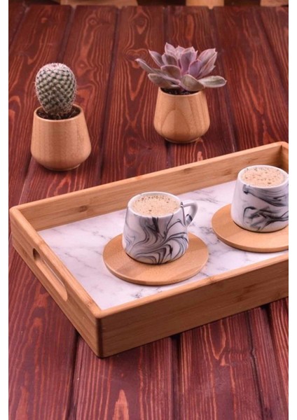 Mermer Desenli Beyaz Tepsi, Şık ve Zarif Tasarım, Ev ve Sunum Için Ideal fiyatları