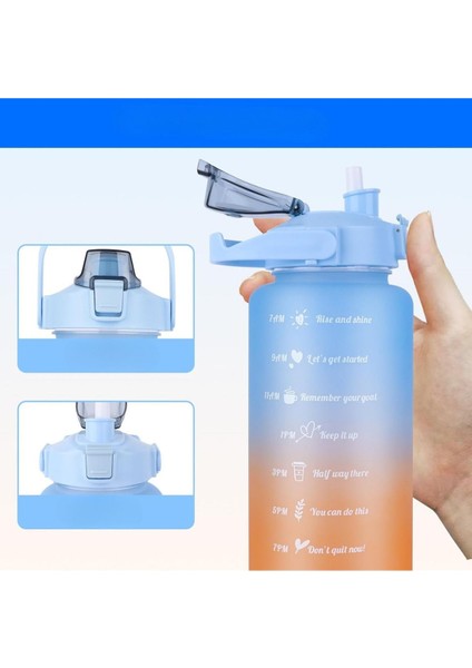 3'lü 2000 ml Mavi Su Şişesi Seti, Bpa Içermeyen Sporcu Sulukleri modelleri