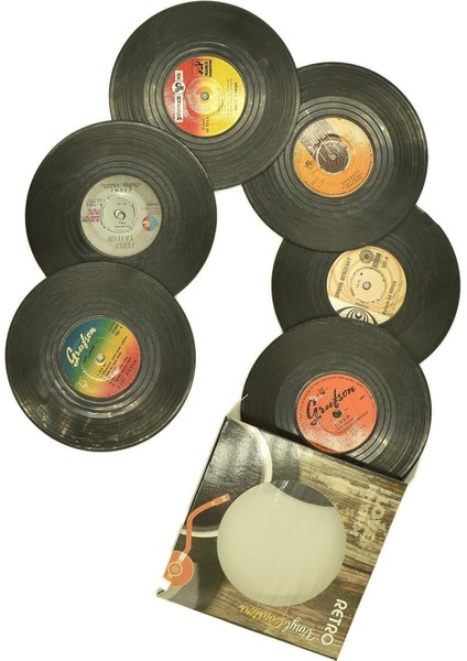 Retro Plak Tasarım Bardak Altlıkları, Şık ve Klasik Dekoratif Ürünler