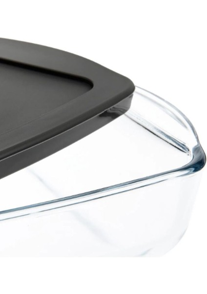 Gri Plastik Kapaklı Dikdörtgen Borcam 1950 Cc, Dayanıklı ve Şık Mutfak Malzemesi fırsatları