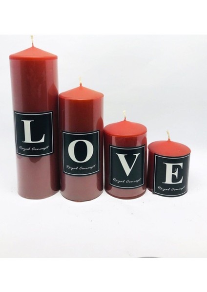 Kırmızı ve Beyaz Silindir Mum Seti, Farklı Boy ve Çap Seçenekleriyle.