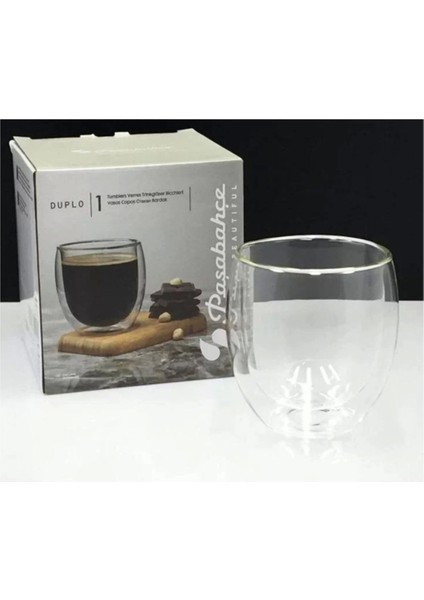 Turuncu Qingdao Cam Çift Çidarlı Bardak 400CC, Şık ve Dayanıklı Tasarım